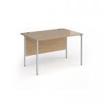 Contract 25 straight desk with silver H-Frame leg 1200mm x 800mm - kendal oak top CH12S-S-KO