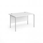 Contract 25 straight desk with silver H-Frame leg 1200mm x 800mm - white top CH12S-S-WH