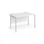 Contract 25 straight desk with silver H-Frame leg 1200mm x 800mm - white top