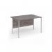 Contract 25 straight desk with white H-Frame leg 1200mm x 800mm - grey oak top CH12S-WH-GO