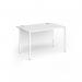 Contract 25 straight desk with white H-Frame leg 1200mm x 800mm - white top CH12S-WH-WH