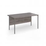 Contract 25 straight desk with graphite H-Frame leg 1400mm x 800mm - grey oak top CH14S-G-GO