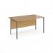 Contract 25 straight desk with graphite H-Frame leg 1400mm x 800mm - oak top CH14S-G-O