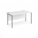 Contract 25 straight desk with graphite H-Frame leg 1400mm x 800mm - white top CH14S-G-WH