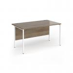 Contract 25 straight desk with white H-Frame leg 1400mm x 800mm - Nebraska Oak top CH14S-WH-NO