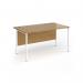Contract 25 straight desk with white H-Frame leg 1400mm x 800mm - oak top CH14S-WH-O