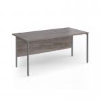 Contract 25 straight desk with graphite H-Frame leg 1600mm x 800mm - grey oak top CH16S-G-GO