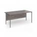 Contract 25 straight desk with graphite H-Frame leg 1600mm x 800mm - grey oak top CH16S-G-GO