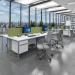 Contract 25 straight desk with graphite H-Frame leg 1600mm x 800mm - grey oak top CH16S-G-GO