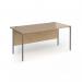 Contract 25 straight desk with graphite H-Frame leg 1600mm x 800mm - kendal oak top CH16S-G-KO