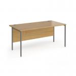 Contract 25 straight desk with graphite H-Frame leg 1600mm x 800mm - oak top