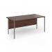 Contract 25 straight desk with graphite H-Frame leg 1600mm x 800mm - walnut top CH16S-G-W