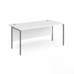 Contract 25 straight desk with graphite H-Frame leg 1600mm x 800mm - white top CH16S-G-WH