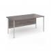 Contract 25 straight desk with silver H-Frame leg 1600mm x 800mm - grey oak top CH16S-S-GO