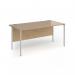 Contract 25 straight desk with silver H-Frame leg 1600mm x 800mm - kendal oak top CH16S-S-KO