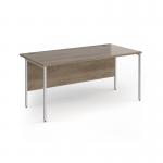 Contract 25 straight desk with silver H-Frame leg 1600mm x 800mm - Nebraska Oak top CH16S-S-NO