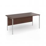 Contract 25 straight desk with silver H-Frame leg 1600mm x 800mm - walnut top CH16S-S-W