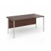 Contract 25 straight desk with silver H-Frame leg 1600mm x 800mm - walnut top CH16S-S-W