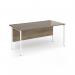 Contract 25 straight desk with white H-Frame leg 1600mm x 800mm - Nebraska Oak top CH16S-WH-NO