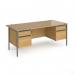 Contract 25 straight desk with 2 and 2 drawer pedestals and graphite H-Frame leg 1800mm x 800mm - oak top CH18S22-G-O