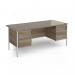Contract 25 straight desk with 2 and 3 drawer pedestals and silver H-Frame leg 1800mm x 800mm - Nebraska Oak Top CH18S23-S-NO