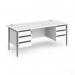 Contract 25 straight desk with 3 and 3 drawer pedestals and graphite H-Frame leg 1800mm x 800mm - white top CH18S33-G-WH