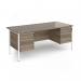 Contract 25 straight desk with 3 and 3 drawer pedestals and white H-Frame leg 1800mm x 800mm - Nebraska Oak Top CH18S33-WH-NO