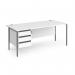 Contract 25 straight desk with 3 drawer pedestal and graphite H-Frame leg 1800mm x 800mm - white top CH18S3-G-WH