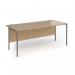 Contract 25 straight desk with graphite H-Frame leg 1800mm x 800mm - kendal oak top CH18S-G-KO