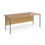 Contract 25 straight desk with graphite H-Frame leg 1800mm x 800mm - oak top CH18S-G-O