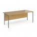 Contract 25 straight desk with graphite H-Frame leg 1800mm x 800mm - oak top CH18S-G-O