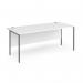 Contract 25 straight desk with graphite H-Frame leg 1800mm x 800mm - white top CH18S-G-WH