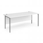 Contract 25 straight desk with graphite H-Frame leg 1800mm x 800mm - white top CH18S-G-WH