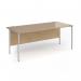 Contract 25 straight desk with silver H-Frame leg 1800mm x 800mm - kendal oak top CH18S-S-KO