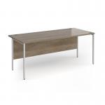 Contract 25 straight desk with silver H-Frame leg 1800mm x 800mm - Nebraska Oak top CH18S-S-NO