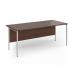 Contract 25 straight desk with silver H-Frame leg 1800mm x 800mm - walnut top CH18S-S-W