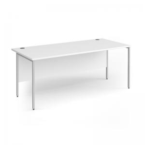 Contract 25 straight desk with silver H-Frame leg 1800mm x 800mm -