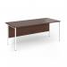 Contract 25 straight desk with white H-Frame leg 1800mm x 800mm - walnut top CH18S-WH-W
