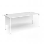 Contract 25 straight desk with white H-Frame leg 1800mm x 800mm - white top CH18S-WH-WH