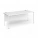 Contract 25 straight desk with white H-Frame leg 1800mm x 800mm - white top CH18S-WH-WH