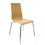 Fundamental dining chair in beech with chrome frame