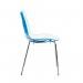 Gecko shell dining stacking chair with chrome legs - blue CH8301-BL