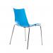 Gecko shell dining stacking chair with chrome legs - blue CH8301-BL