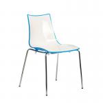 Gecko shell dining stacking chair with chrome legs - blue CH8301-BL