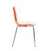 Gecko shell dining stacking chair with chrome legs - orange CH8301-OR