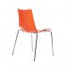 Gecko shell dining stacking chair with chrome legs - orange CH8301-OR