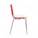 Gecko shell dining stacking chair with chrome legs - red CH8301-RE