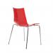 Gecko shell dining stacking chair with chrome legs - red CH8301-RE