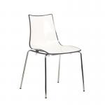 Gecko shell dining stacking chair with white legs - anthracite