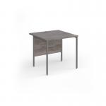 Contract 25 straight desk with graphite H-Frame leg 800mm x 800mm - grey oak top CH8S-G-GO